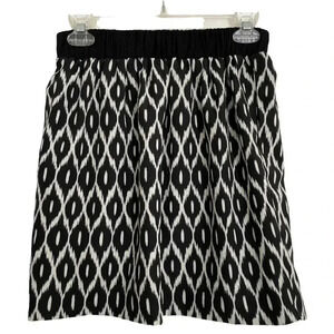 Pins & Needles Black White Ikat Skirt